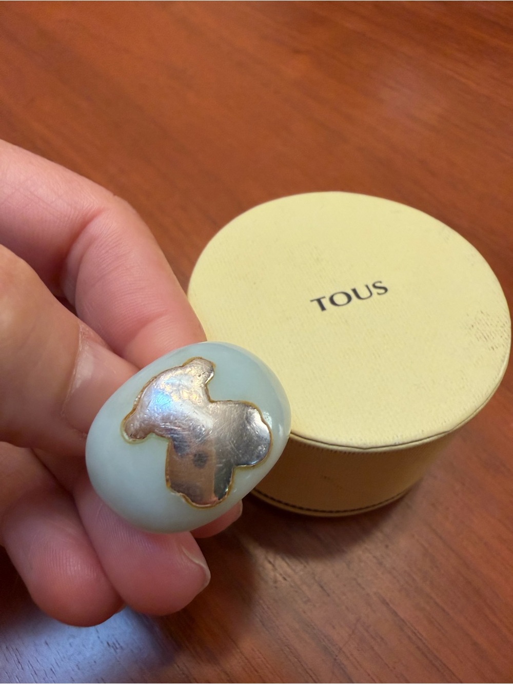 TOUS Pale Mint Green Statement Bear Ring – Silver - Picture 11 of 12